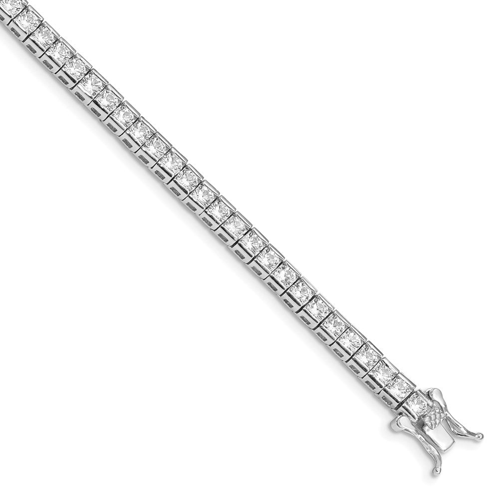 Sterling Silver Rhodium-plated CZ 7 inch Tennis Bracelet 7 inches