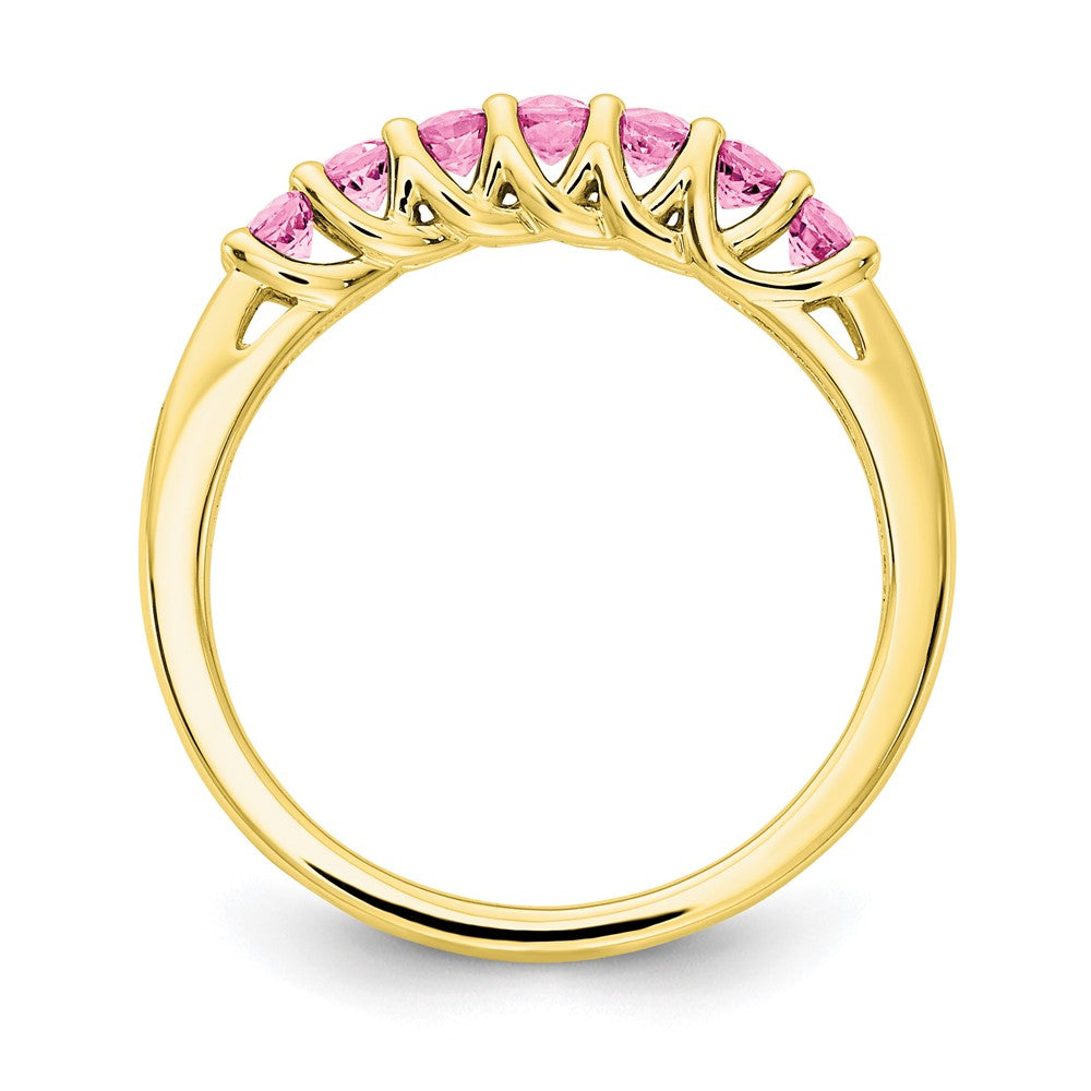 10k Yellow Gold CR Pink Sapphire & Diamond Ring