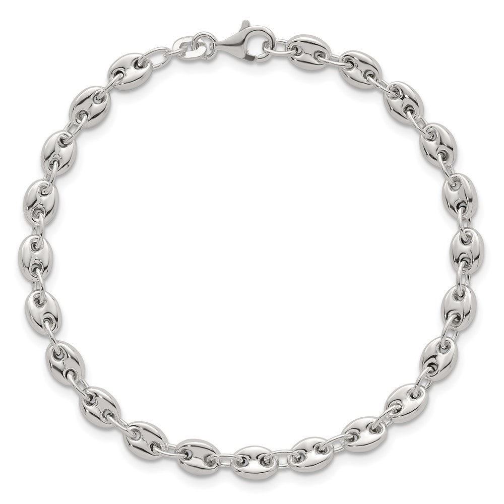 Sterling Silver Polished 4.8mm Puffed Mariner/Anchor Link 7.5 Inch Bracelet