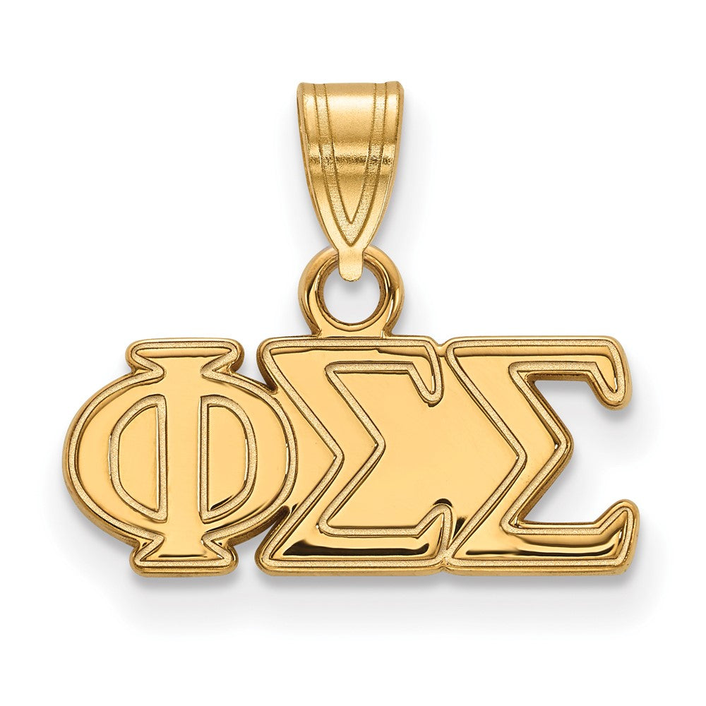 Sterling Silver Gold-plated LogoArt Phi Sigma Sigma Sorority Greek Letters Small Pendant