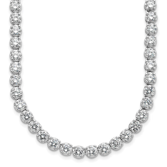 Cheryl M Sterling Silver Rhodium-plated Brilliant-cut CZ 18 Inch Necklace 18 Inches
