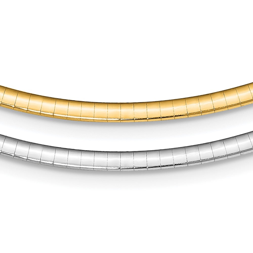 Sterling Silver Gold-pltd 3mm Reversible w/2in ext Cubetto Chain 16 Inches