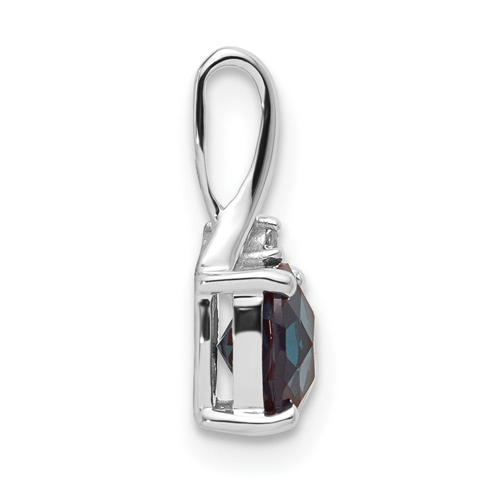 10kw Created Alexandrite and Diamond Pendant