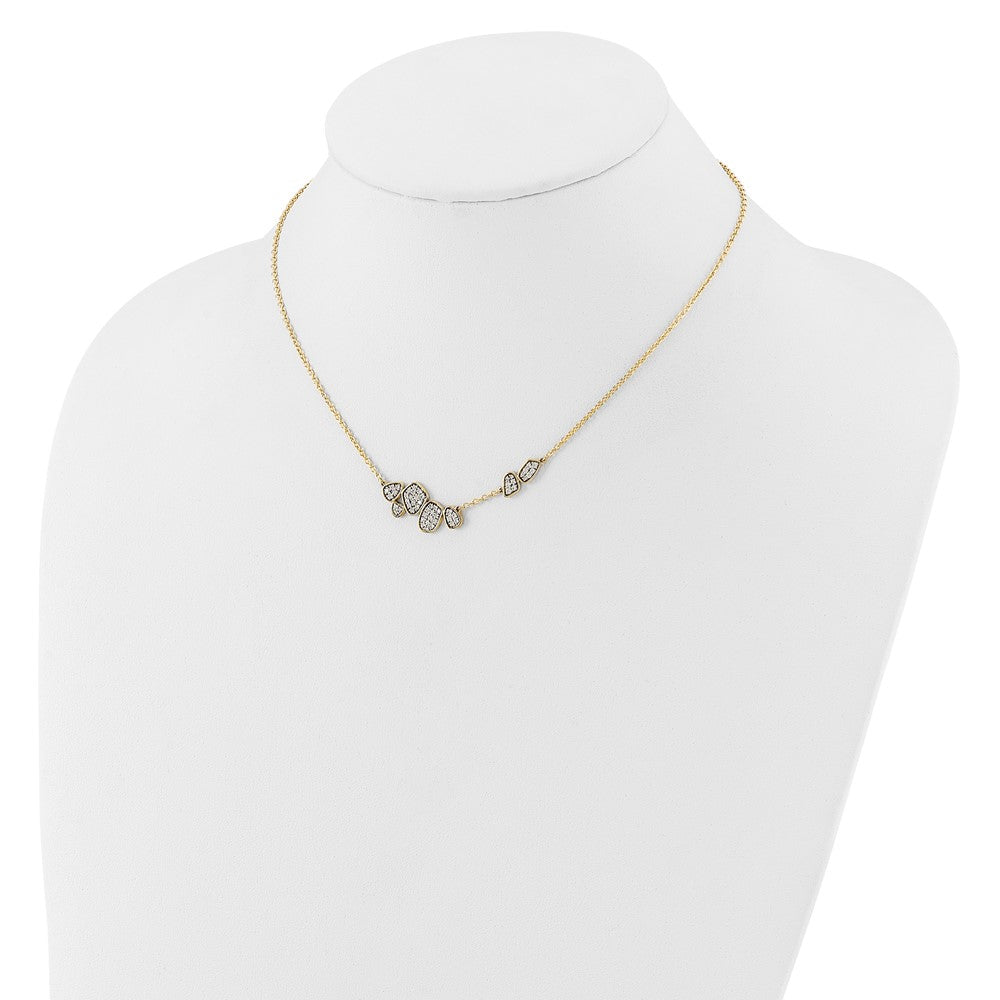 14k 1/2 carat Lab Grown Diamond VS/SI+ G+ 16 inch Fancy Cluster Necklace