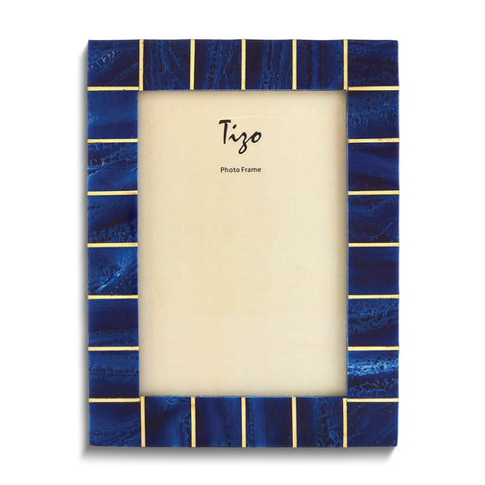 Blue Resin with Brass Accent 5x7 Photo Frame