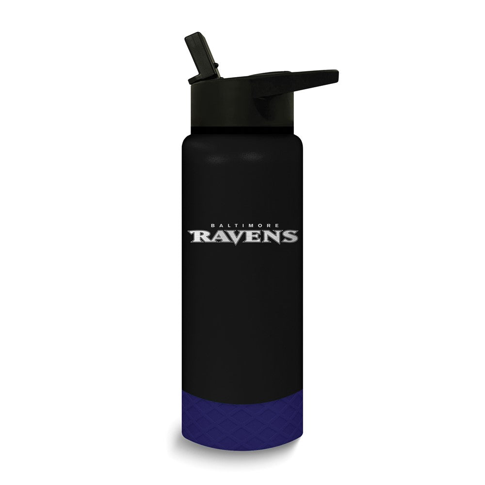 NFL Baltimore Ravens Stainless Steel Silicone Grip 24 oz. Water Bottle