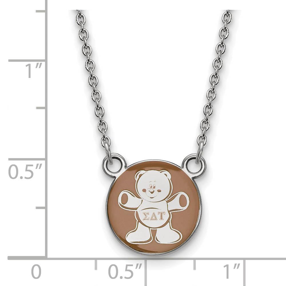 Sterling Silver 18in Official Licensed Greek Sororities Sigma Delta Tau XS Enamel Pendant w/Necklace