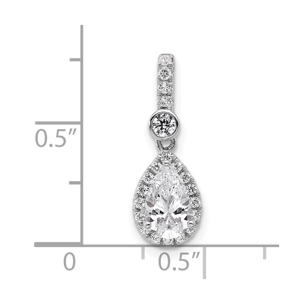 14kw Lab Grown Diamond 0.75ctw Pear VS/SI+ G+ Necklace