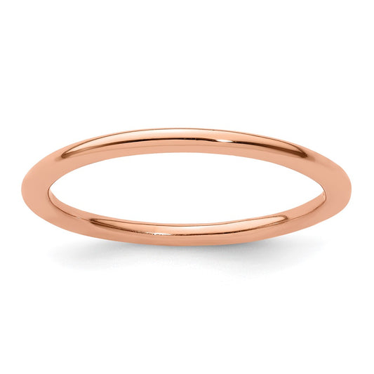 Sterling Silver Stackable Expressions Pink-plated Polished Ring Size -8