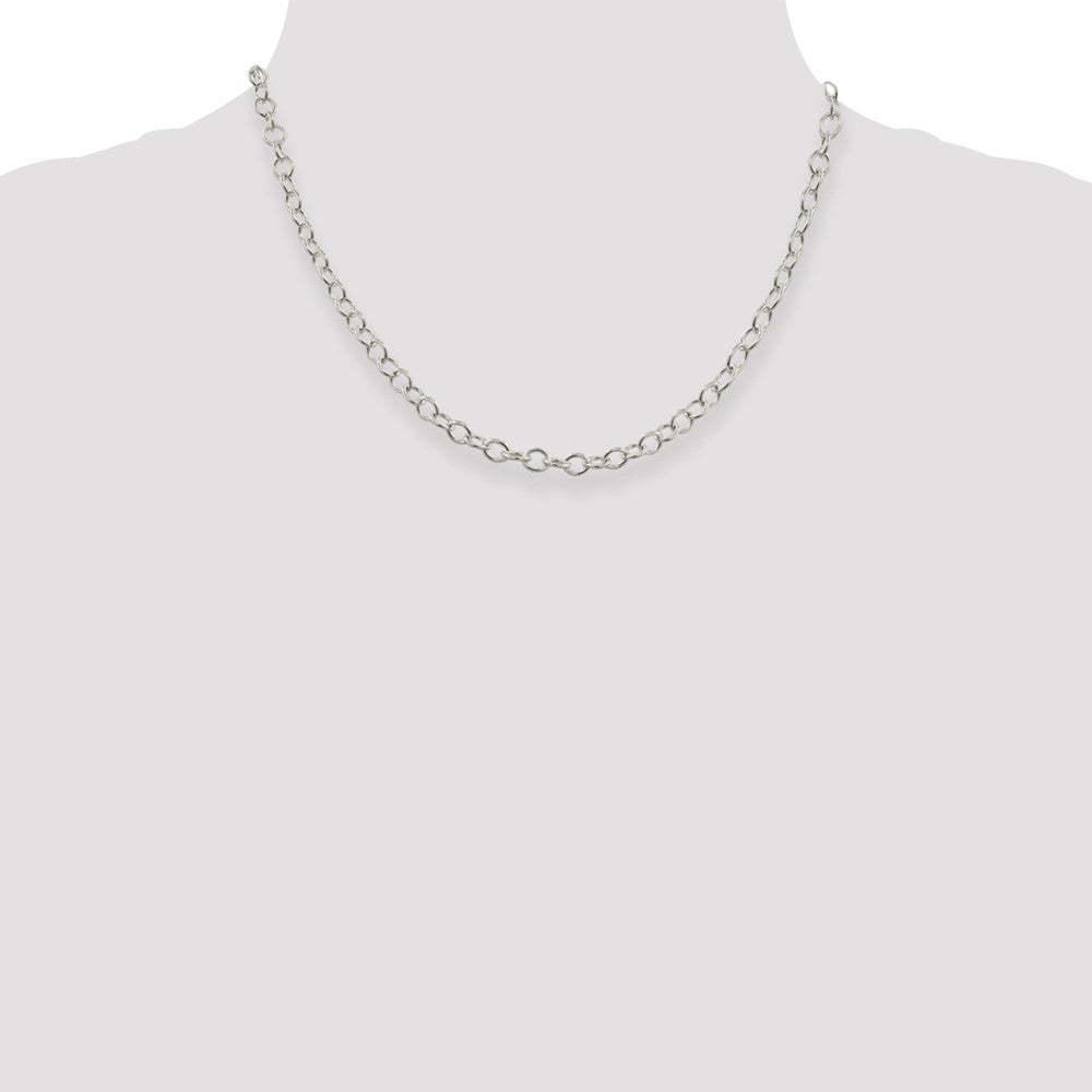 Sterling Silver 5.3mm Oval Cable Chain 18 Inches