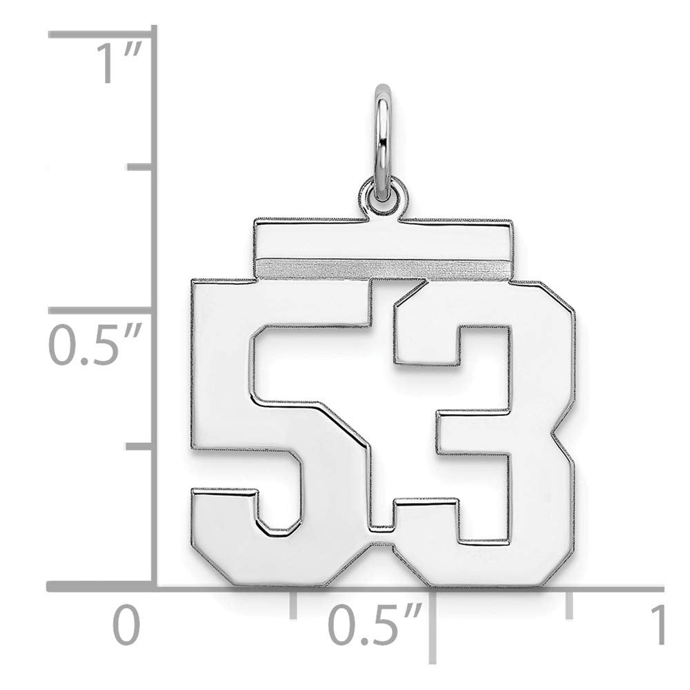 Sterling/Silver Rhodium-plated Polished Number 53 Charm Q-QMS53