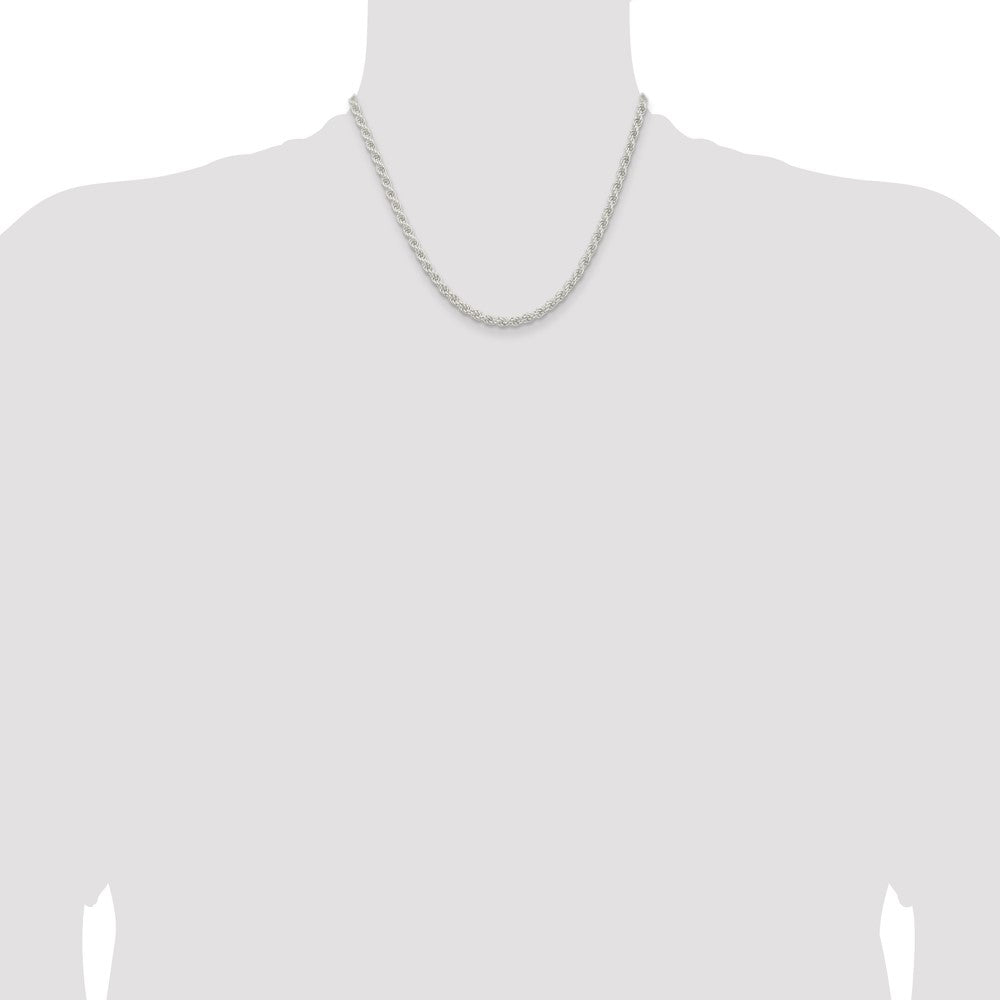 Sterling Silver 4.5mm Solid Rope Chain 18 Inches