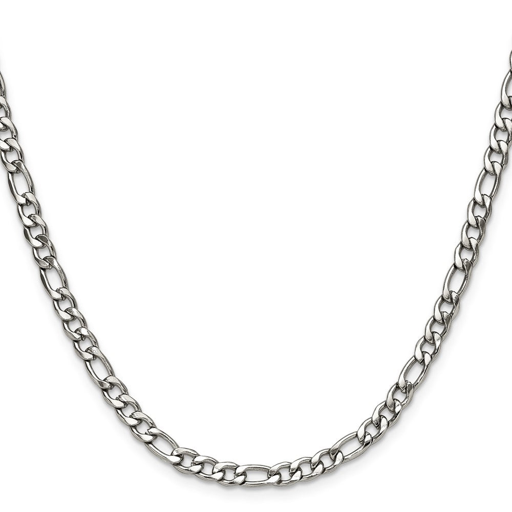 Chisel Stainless Steel Polished 4.5mm 20 inch Figaro Chain