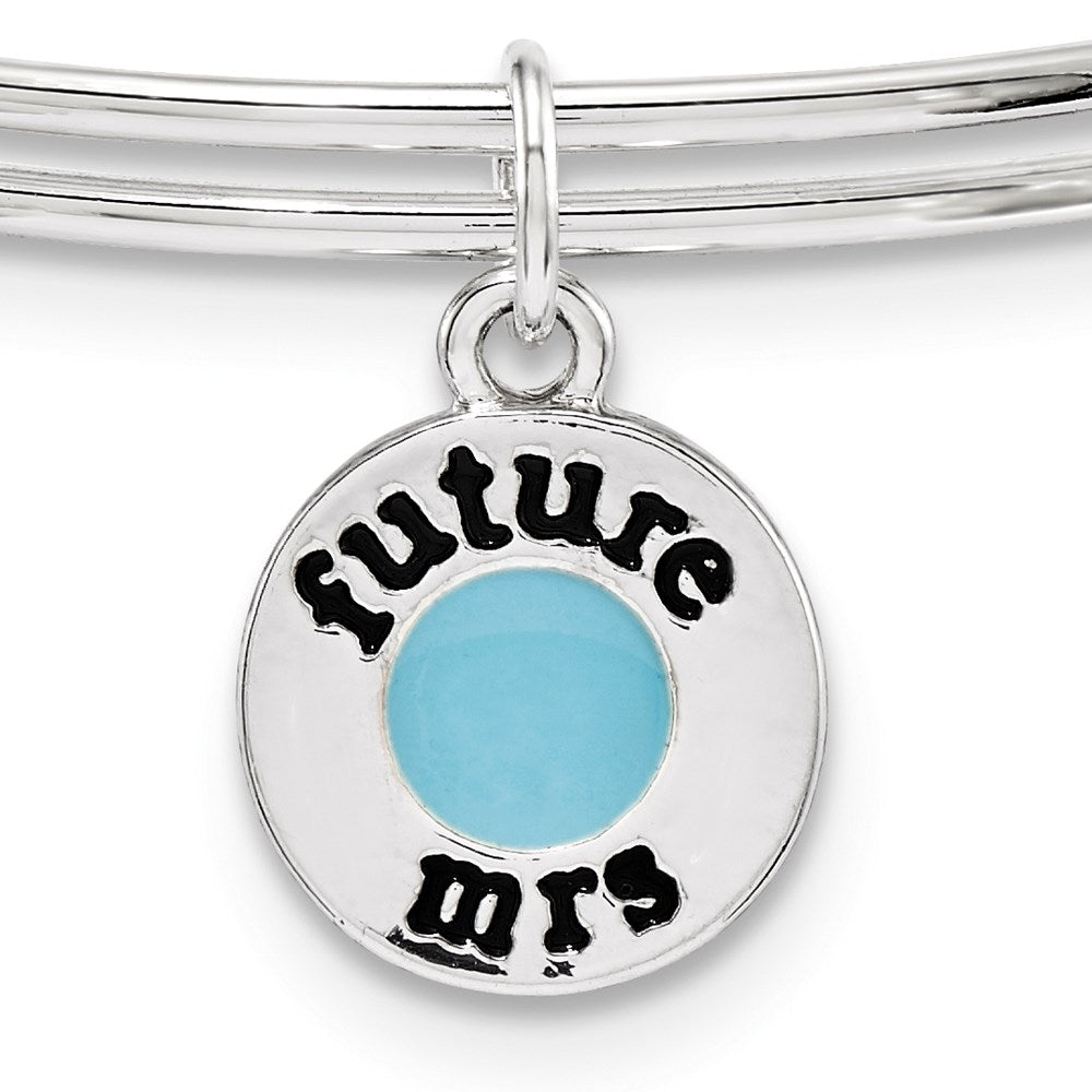 Silver-tone Trinky Things Blue Soon To Be Mrs Bride Bracelet/Card
