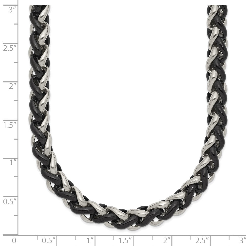Stainless Steel Polished Black IP-plated 24in Necklace
