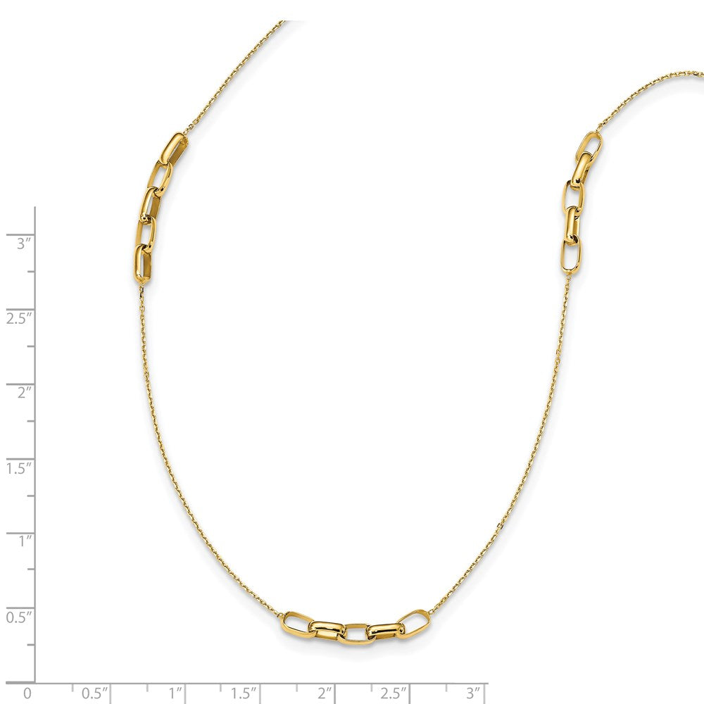 14K Polished Fancy Link Necklace