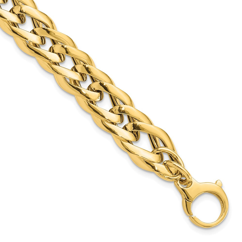 14K Polished Hollow Fancy Link Bracelet 7.5  inches
