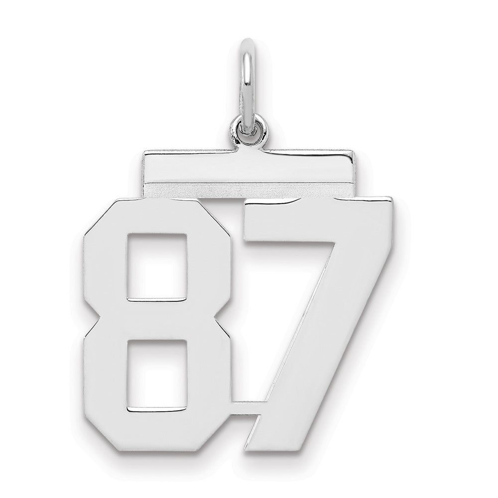 Sterling/Silver Rhodium-plated Polished Number 87 Charm