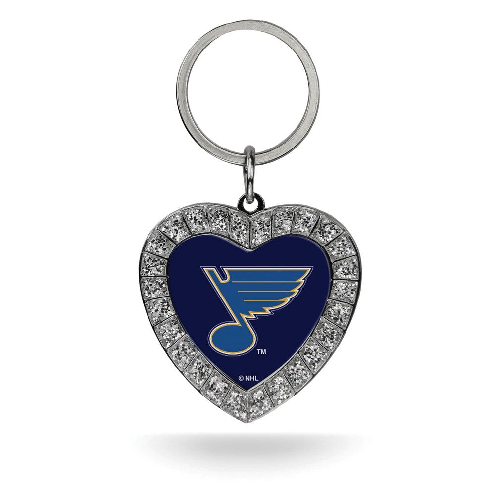 NHL St Louis Blues Rhinestone Heart Key Ring QGC7983