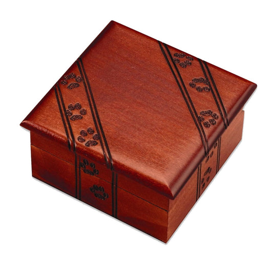 Wooden Paw Prints Box