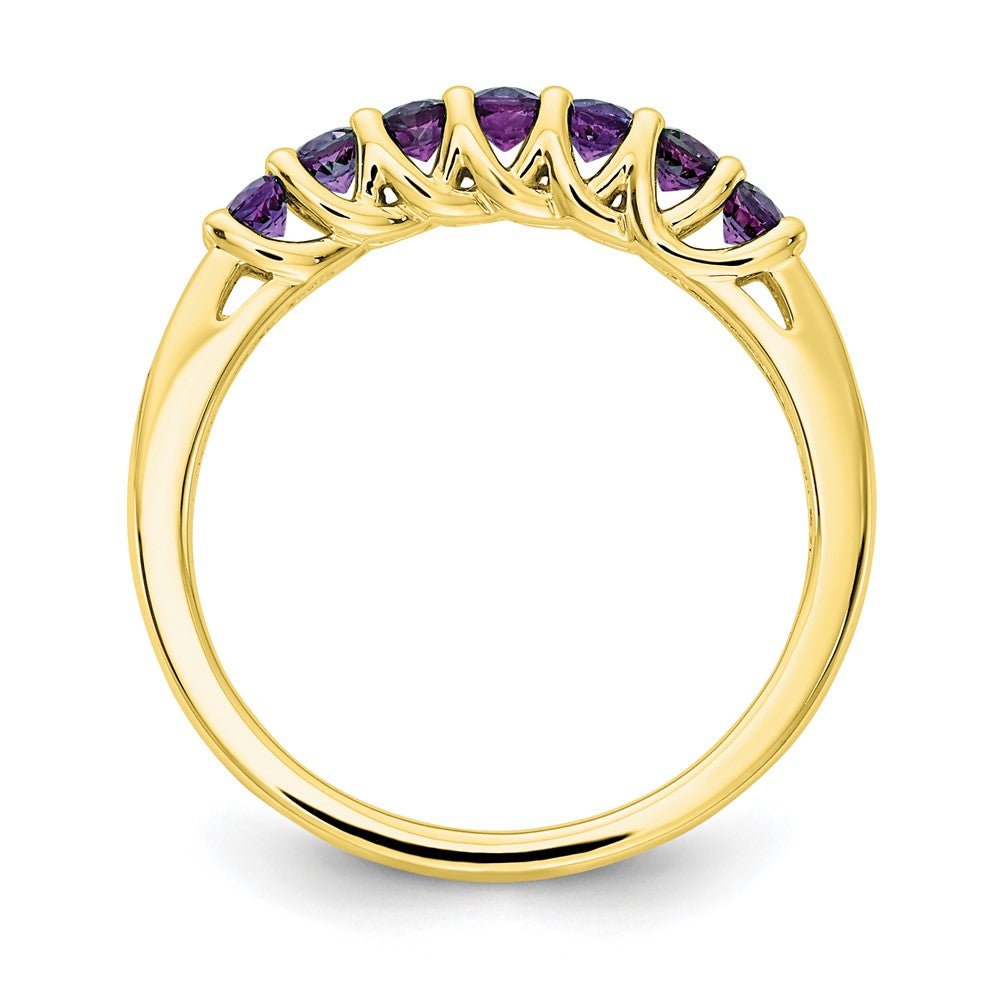 10k Yellow Gold Amethyst & Diamond Ring