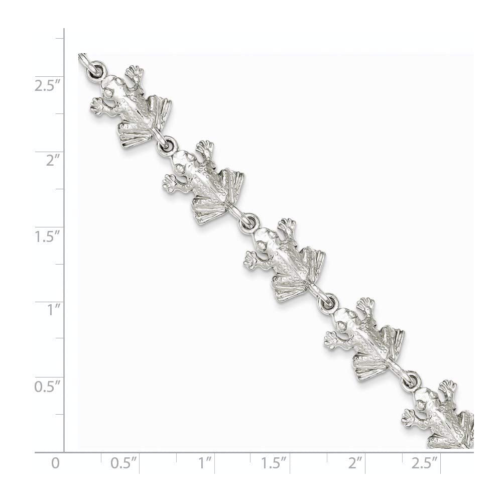 Sterling Silver Frogs Bracelet 7 inches