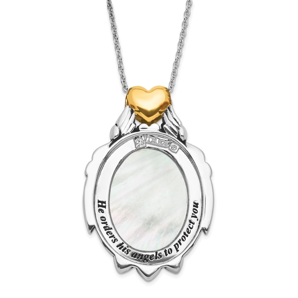Sentimental Expressions Sterling Silver & Gold-plated Polished & Antiqued My Special Angels Mother of Pearl Necklace