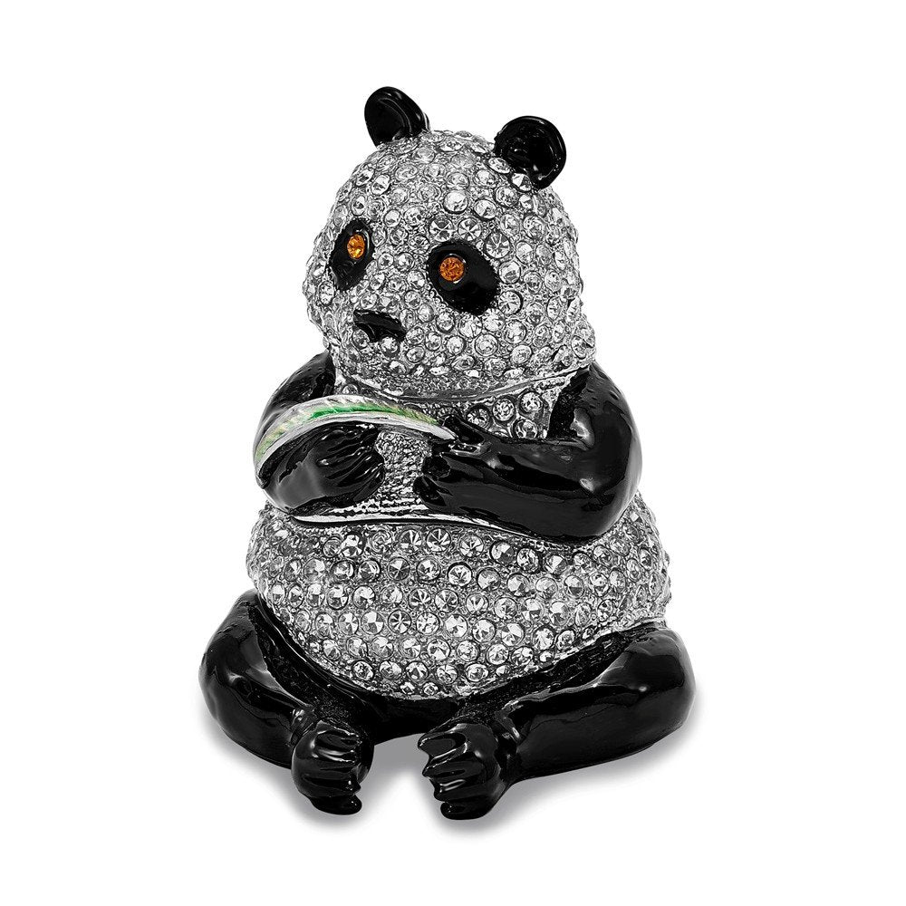Luxury Giftware by Jere Full Crystal Panda Bear Trinket Box