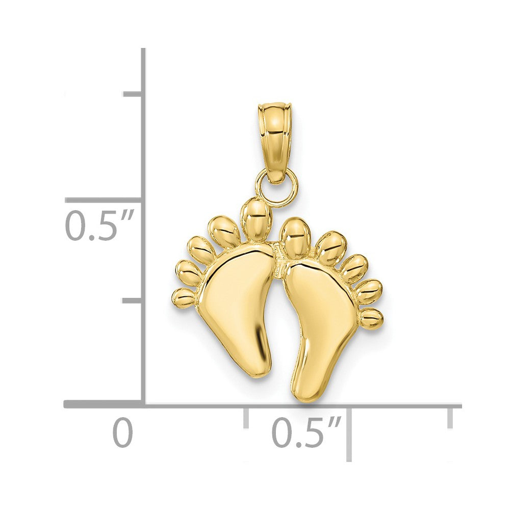 10K  Double Feet Hang Ten Style Charm