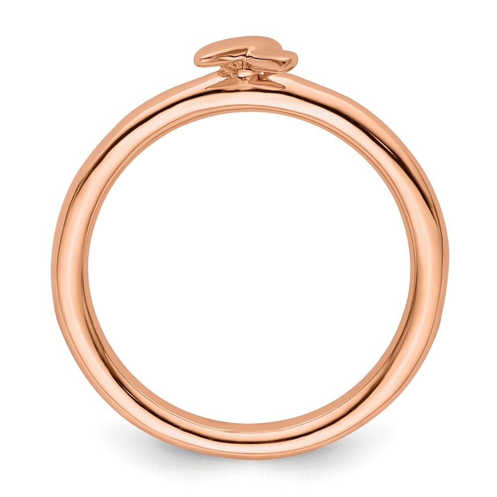 Sterling Silver Stackable Expressions Rose Gold Awareness Ribbon Ring Size -8
