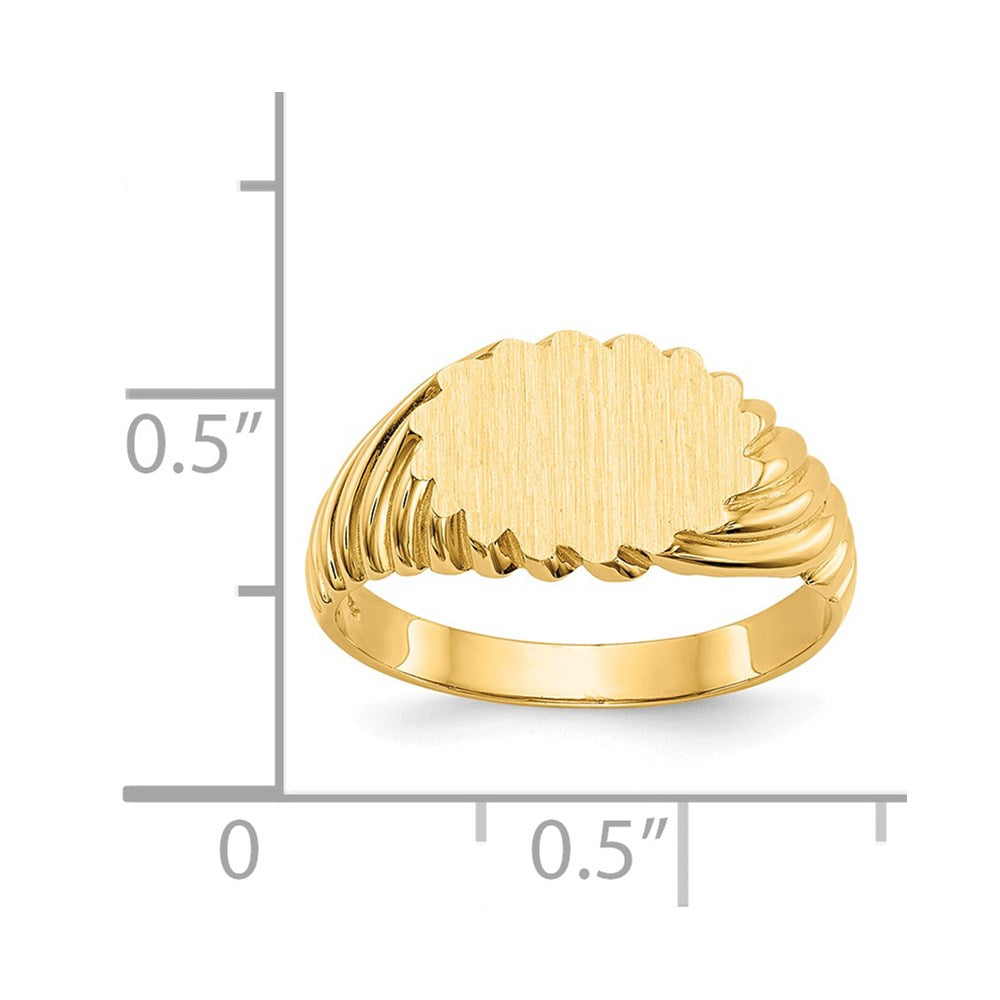 14k 7.5x10.0mm Open Back Signet Ring Size 5