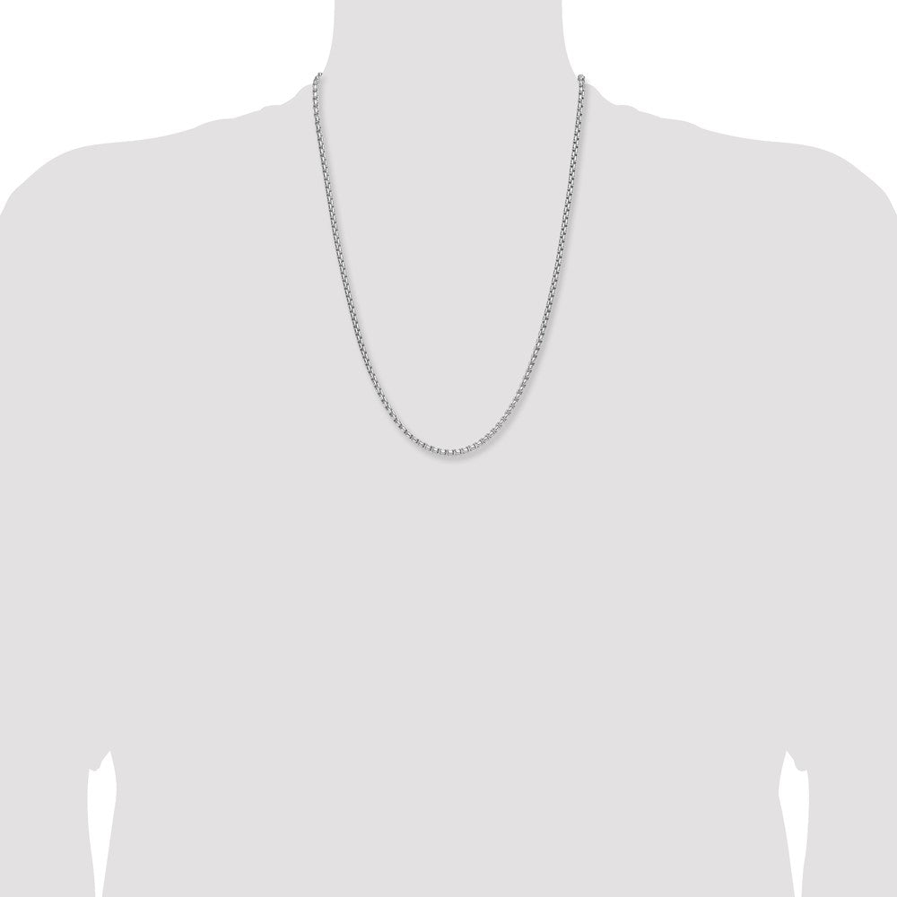 14k WG 2.2mm Solid Beveled D/C Paperclip Chain