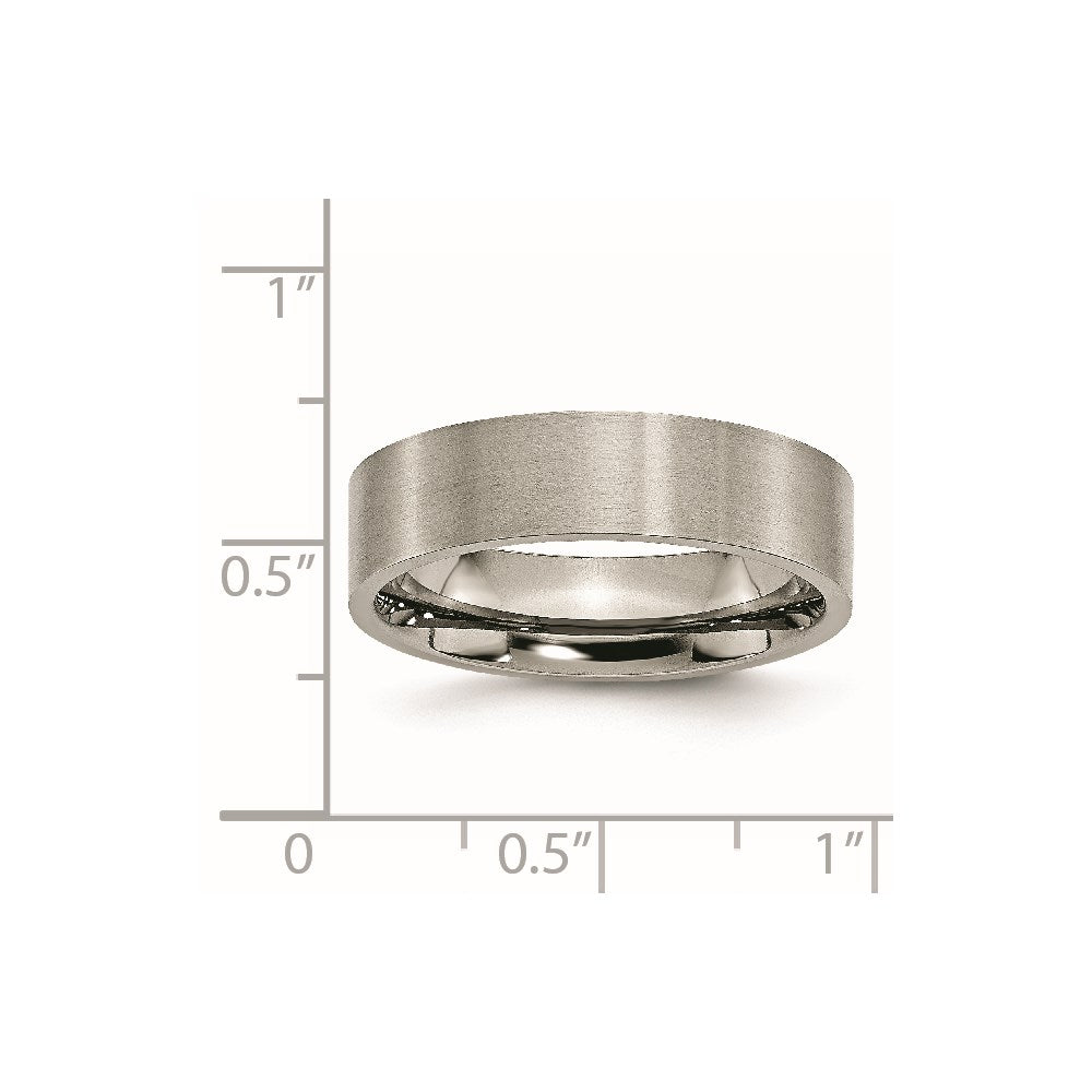 Titanium Polished 6mm Flat Band Size - 6