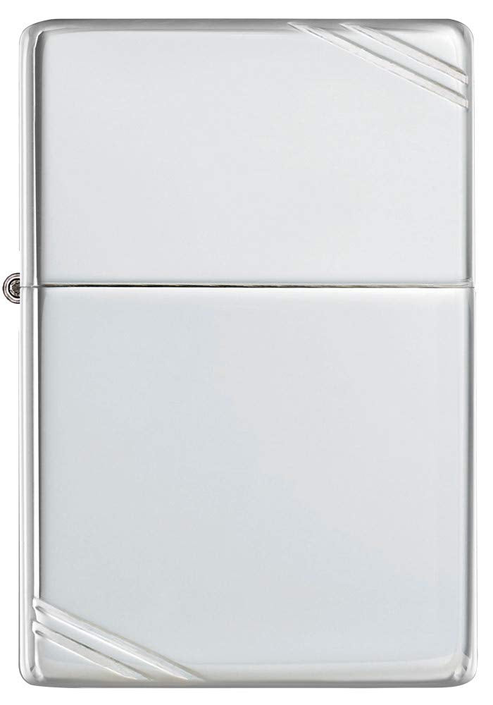 Zippo High Polish Sterling Silver Vintage with Slashes Lighter QGL1051