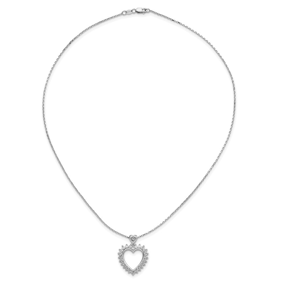 Sterling Silver Rhodium-plated Diamonore Heart Pendant
