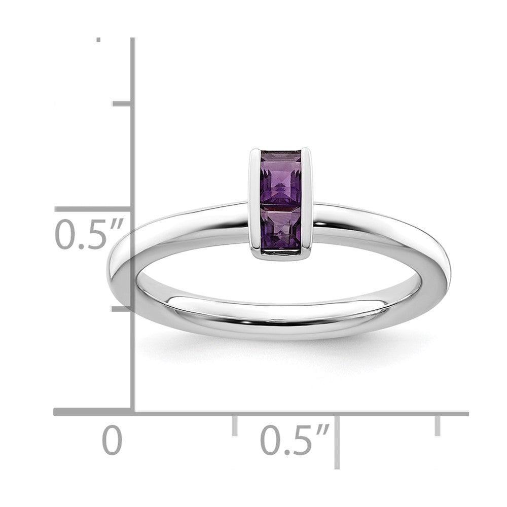 Sterling Silver Stackable Expressions Amethyst Ring