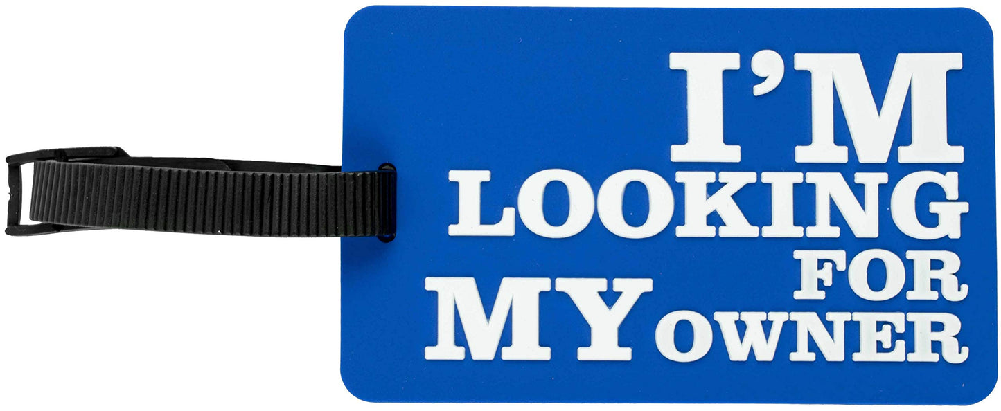 4-Piece I'M LOOKING FOR MY OWNER Silicone Luggage Tag Set Q-GM22558