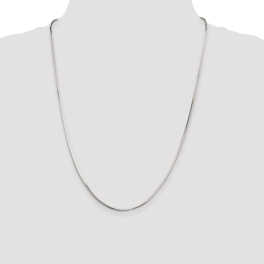 Sterling Silver 1.65mm Octagonal Snake Chain 24 Inches