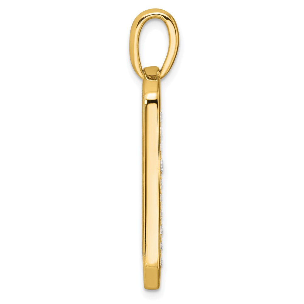 True Origin 14K Yellow Gold Men's 1/2 carat Lab Grown Diamond VS+ F+ Complete Cross Dog Tag Pendant