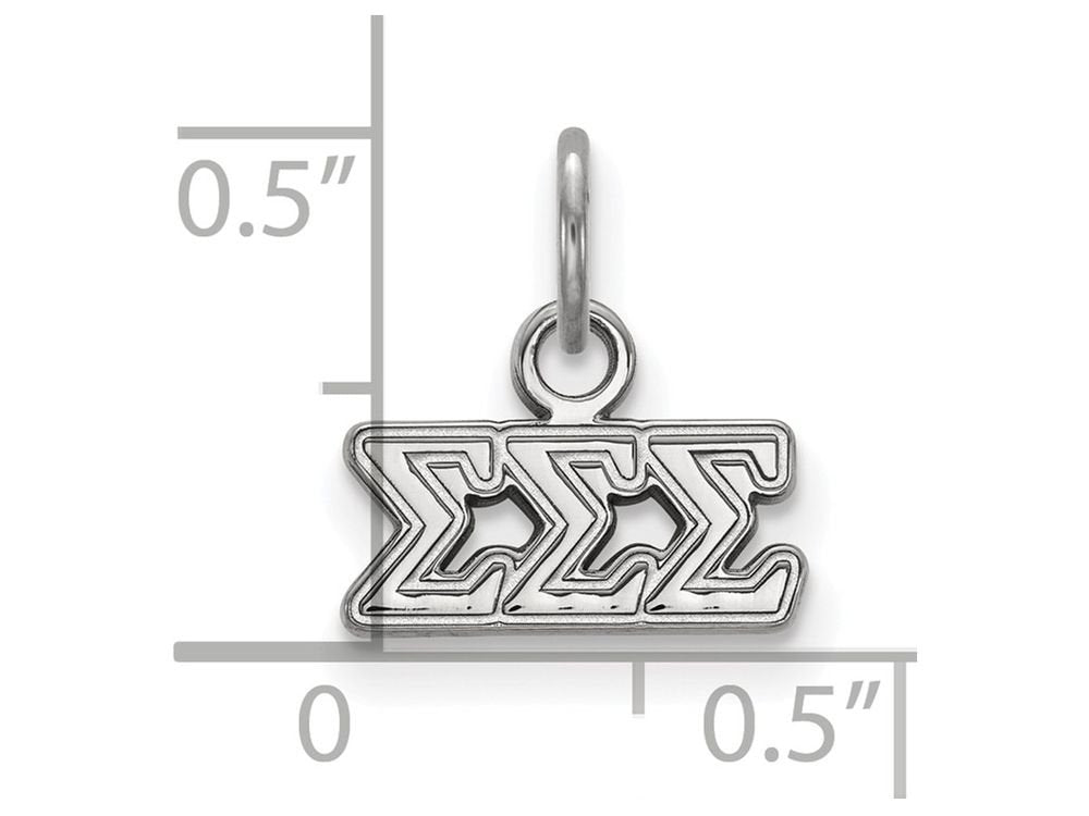LogoArt Sterling Silver Sigma Sigma Sigma Extra Small Pendant Necklace