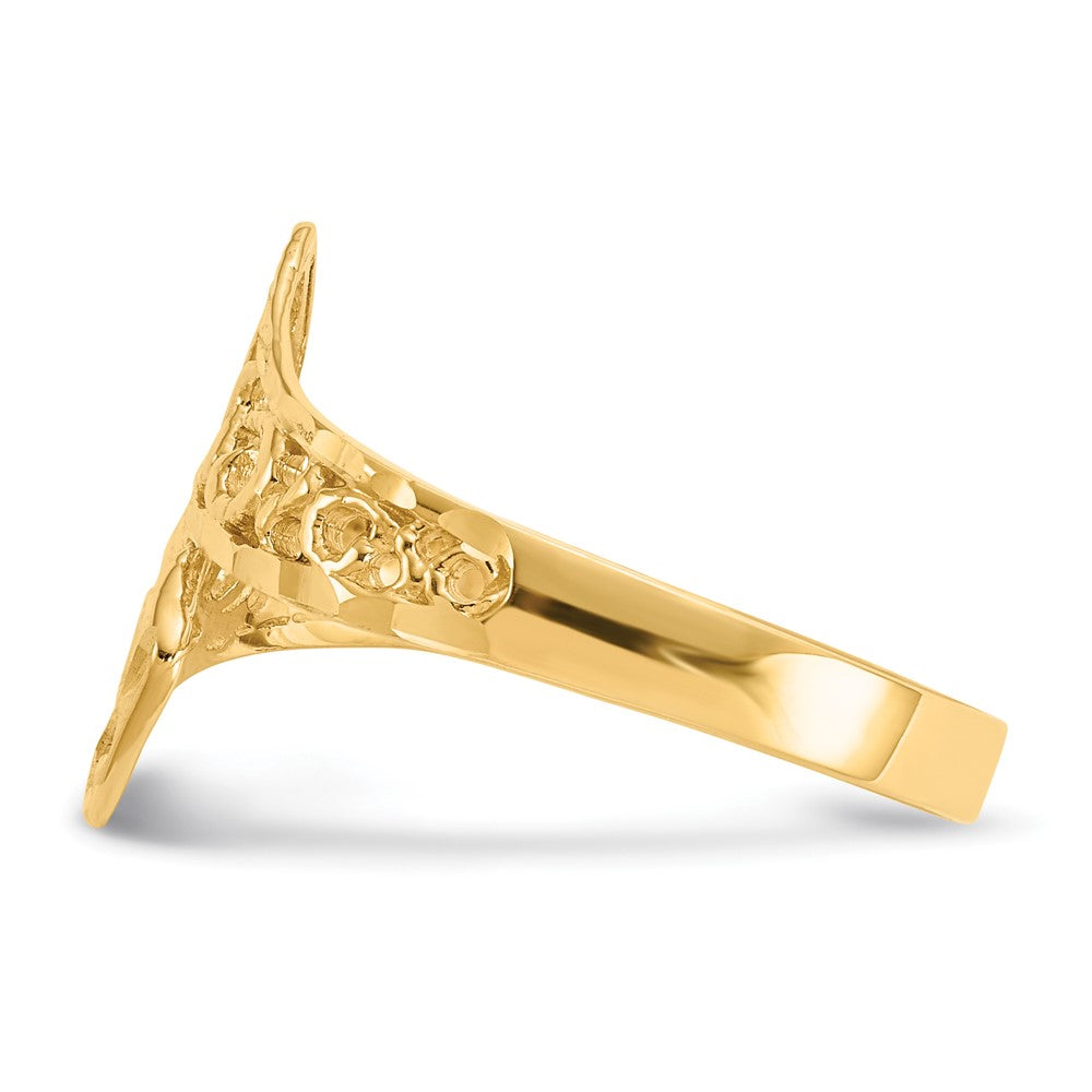 14K By-pass Lace Diamond-cut Ring Size 7