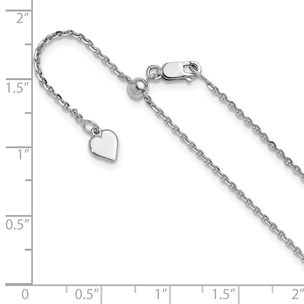 Sterling Silver RH-plated Adjustable 1.75mm Cable Chain