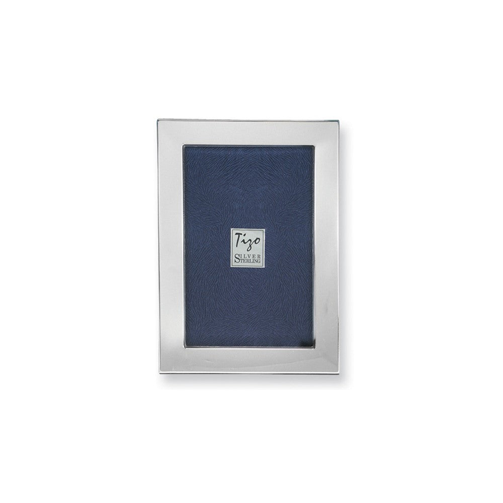 925 Sterling Silver Tarnish Resistant 4x6 Photo Frame with Finished Wood Back