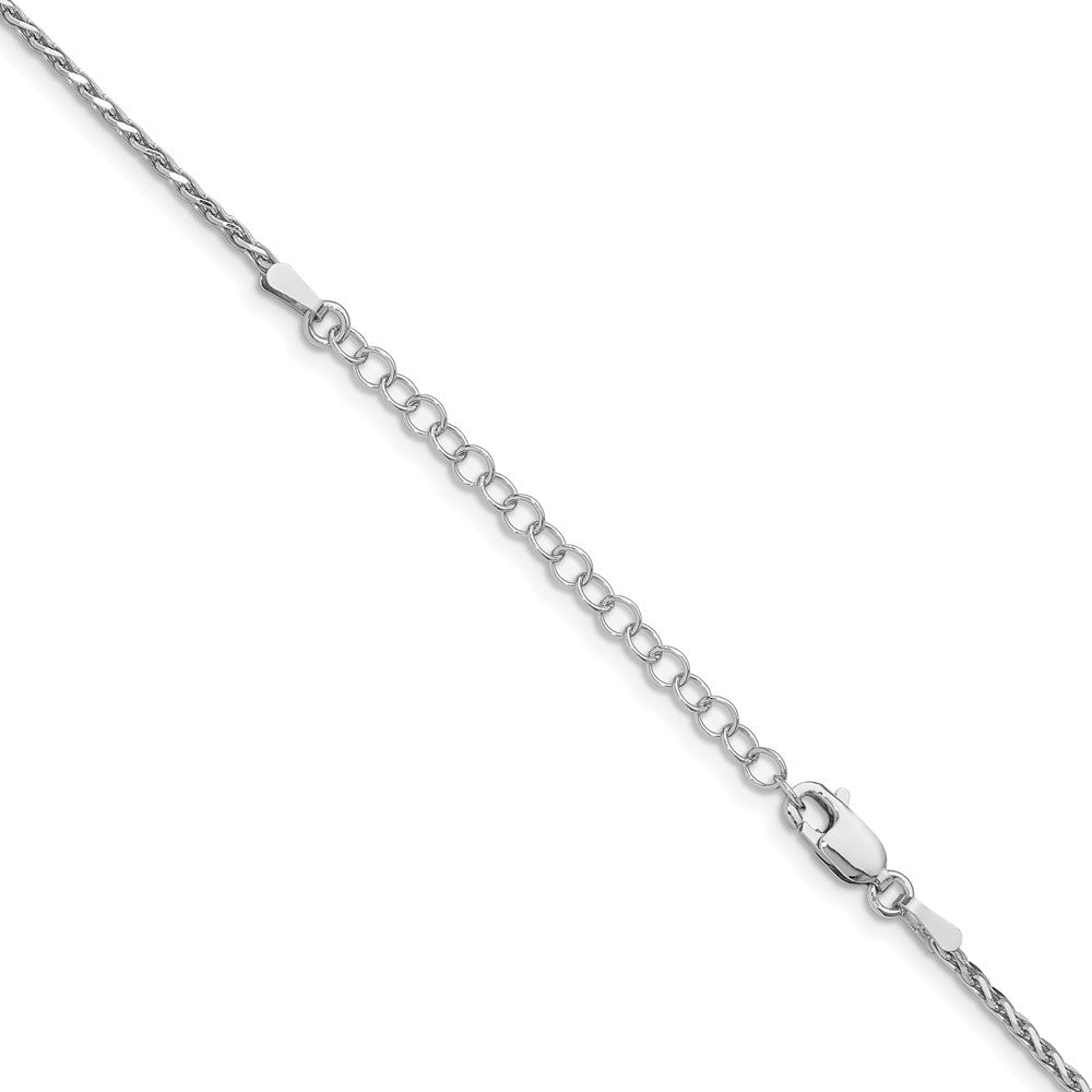 Sterling Silver Rhodium-plated 1.5mm Diamond-Cut Spiga Chain w/2in ext. 18 Inches