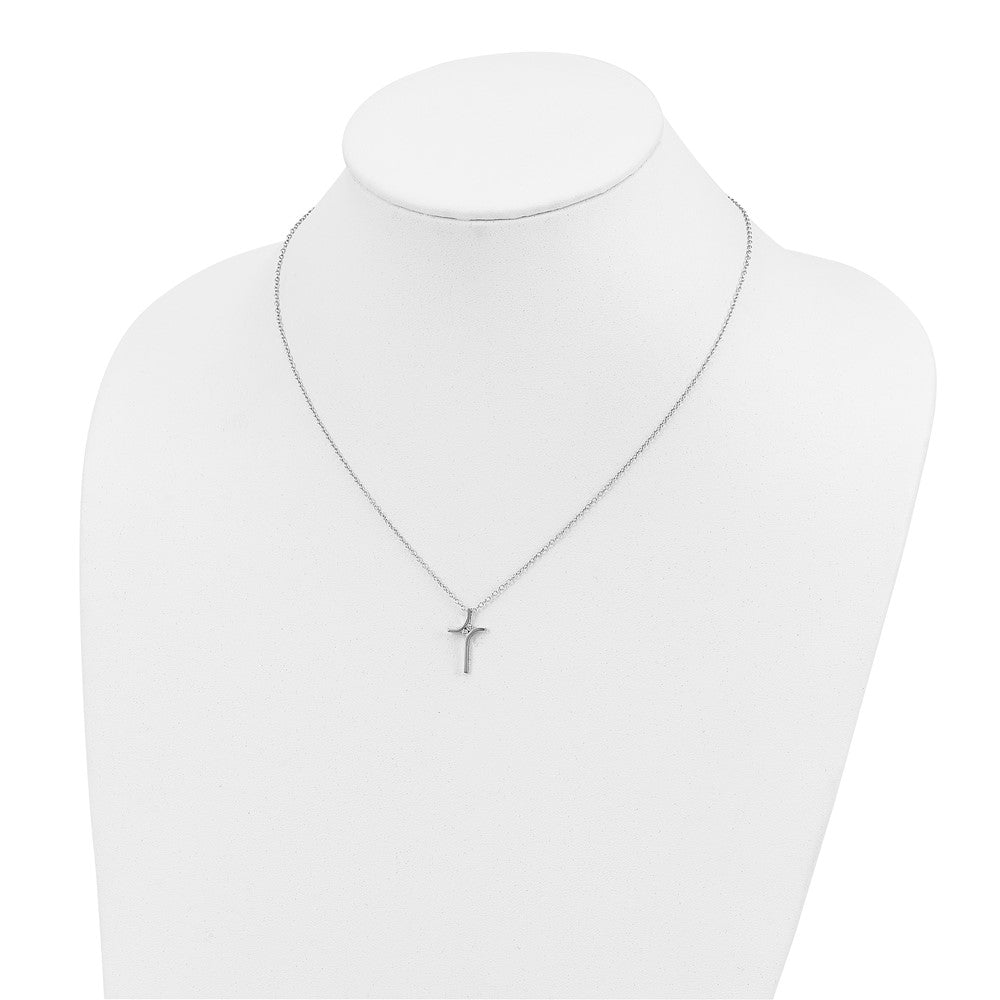 10K Cross w/Diamonds Necklace 2 - .02 RD DIAS. - Dia:F45