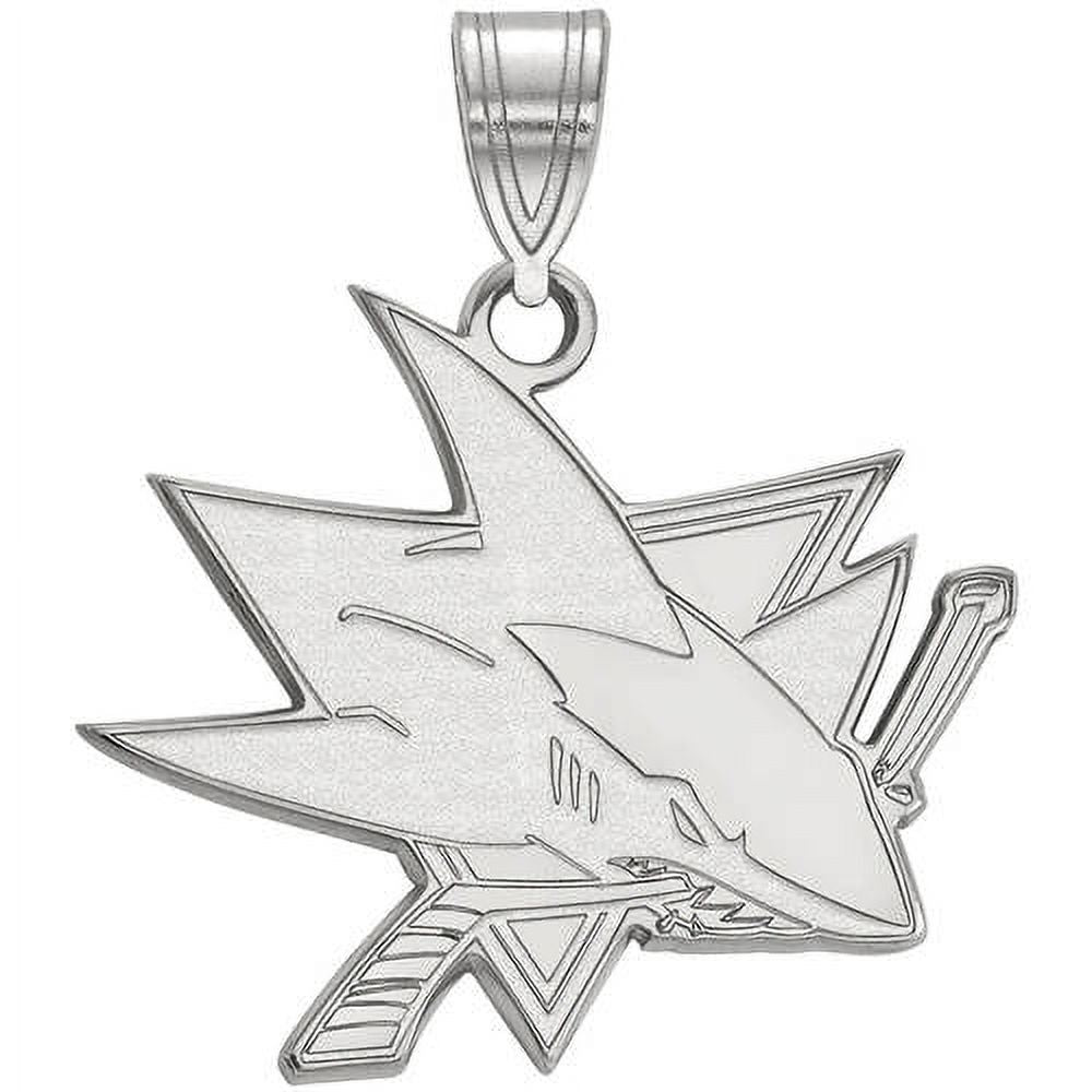 LogoArt NHL San Jose Sharks Sterling Silver Large Pendant