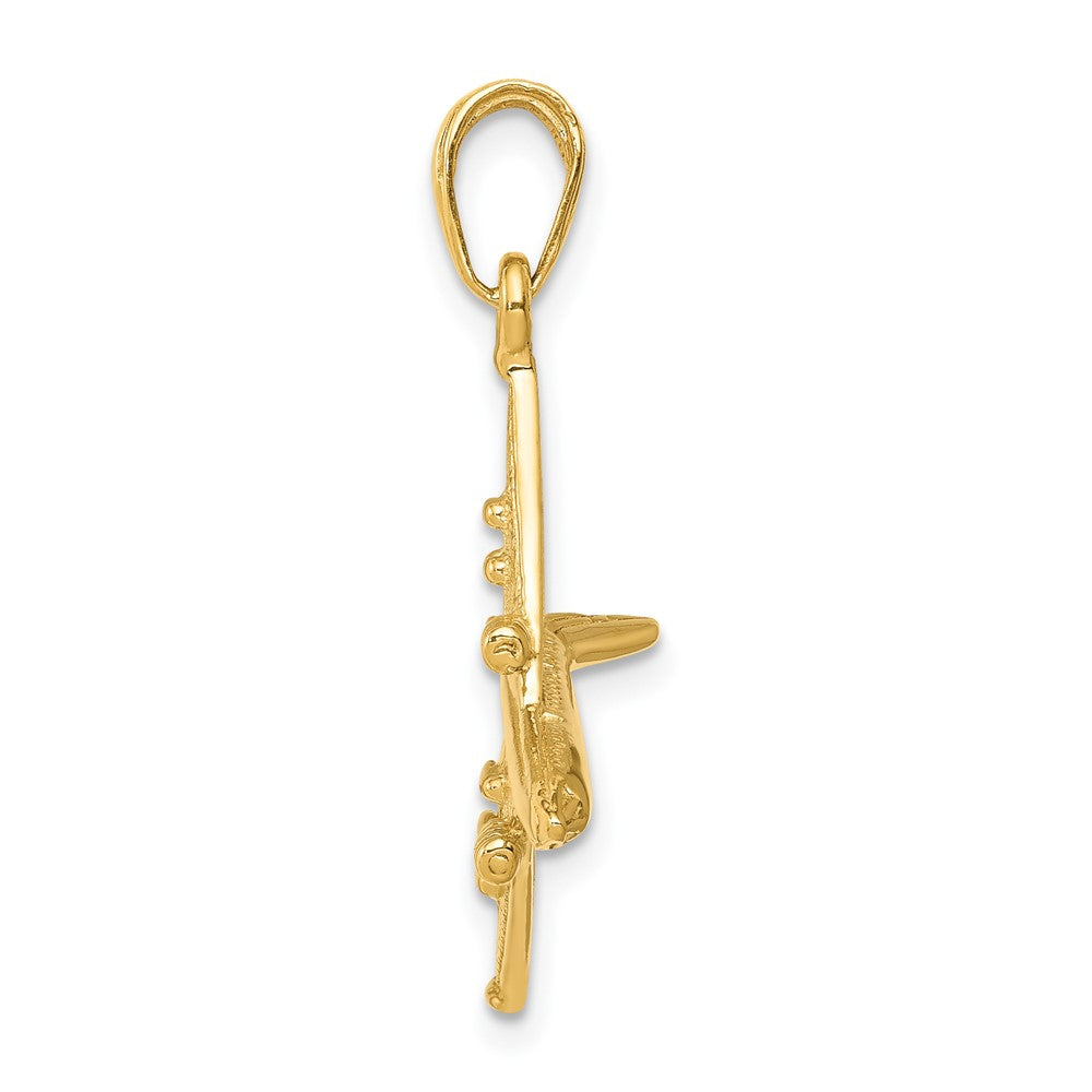 10k Yellow Gold 3-D Jet Pendant