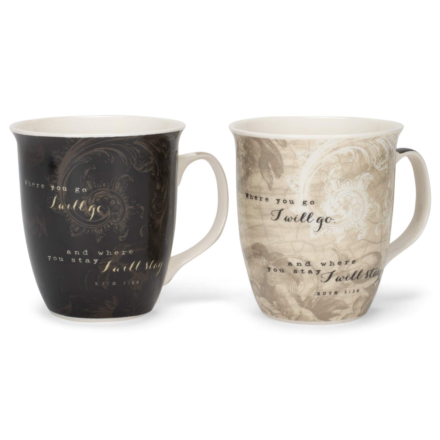 Where You Go Mr. and Mrs.16 Ounce New Bone China Coffee Mug Set of 2