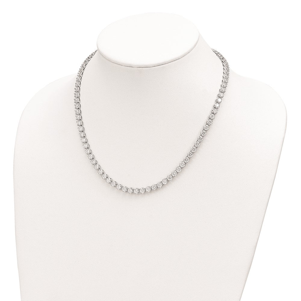 Cheryl M Sterling Silver Rhodium-plated Brilliant-cut CZ 18 Inch Necklace 18 Inches