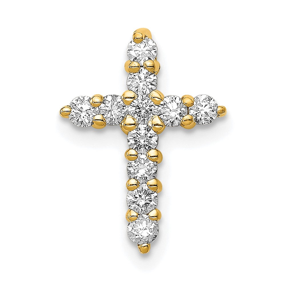 14k 1/3 carat Lab Grown Diamond VS/SI+ G+ Cross Chain Slide Pendant